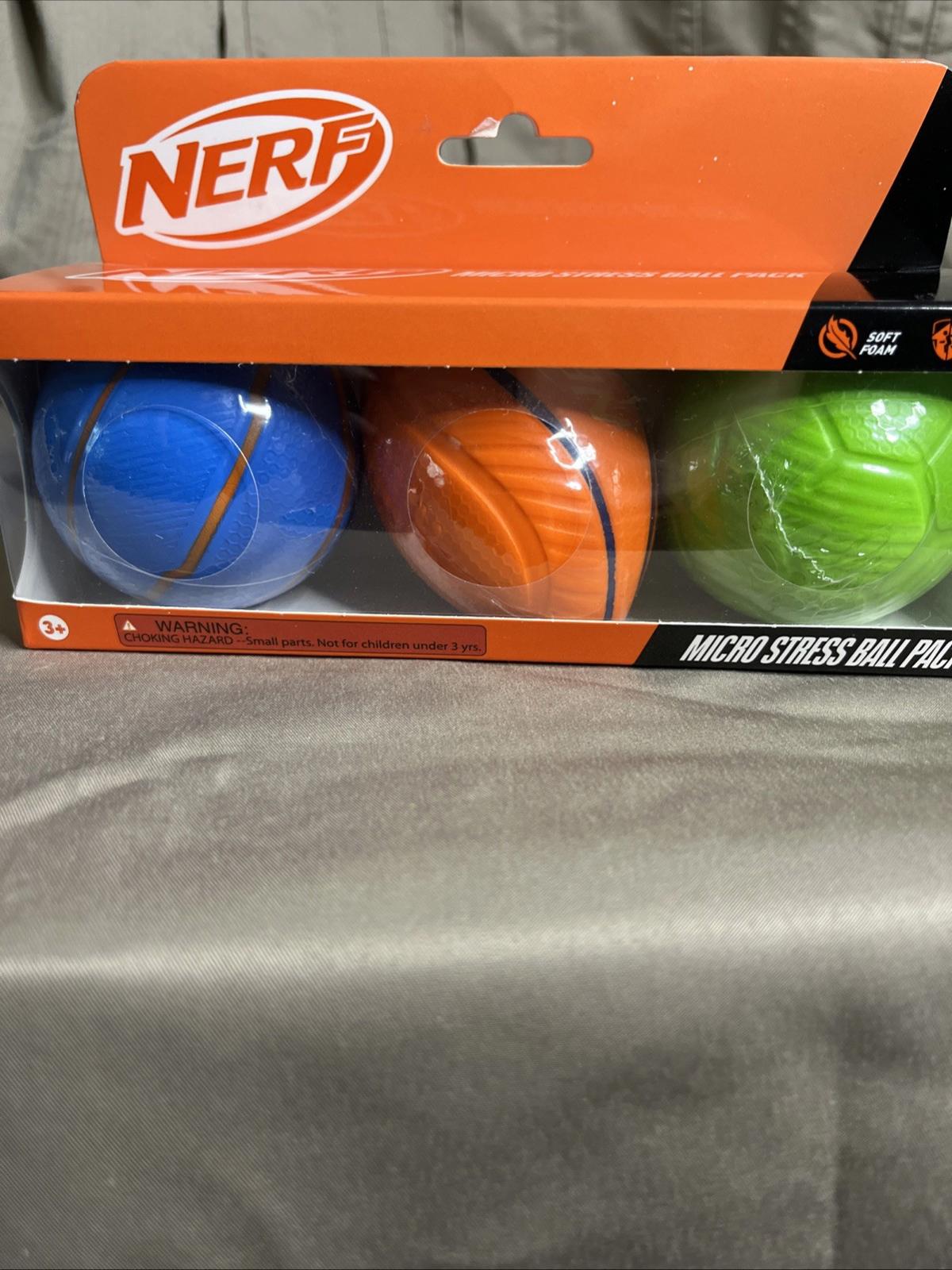 Nerf Micro Stress Ball Pack Soft Foam Indoor Outdoor Play  3 And Up