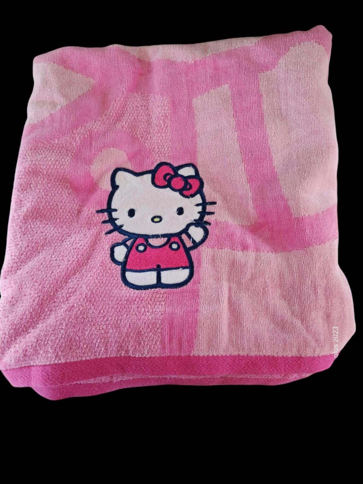 HELLO KITTY 2 Pack PINK BEACH TOWELS  WITH EMBROIDERED 100% COTTON 34” x 63”
