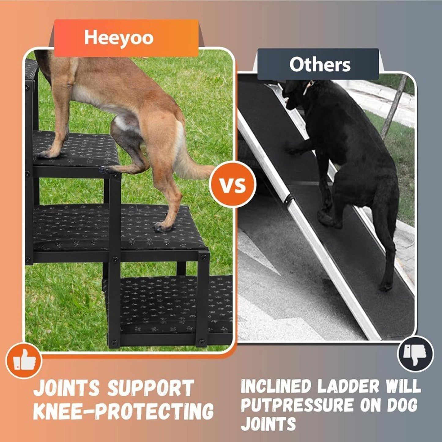 Dog Stairs for Car/SUV- Foldable Dog Ramp Xtra-Large Dogs with Non Slip Surface