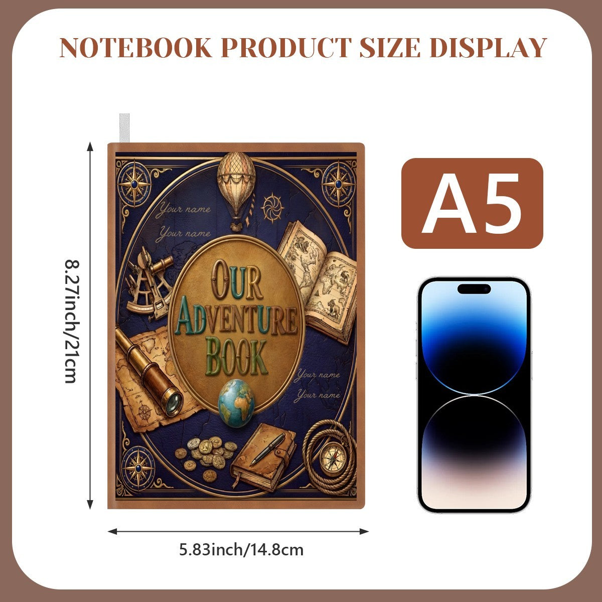 Personalized Our Adventure Book | Navy Notebook - Add all your Family Member Names - Journal
