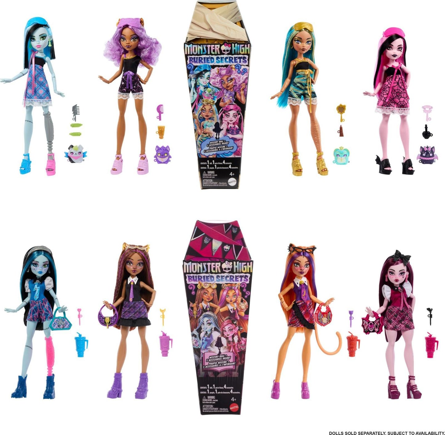 Monster High Buried Secrets Dolls and Accessories, Cozy Creepover Theme with...