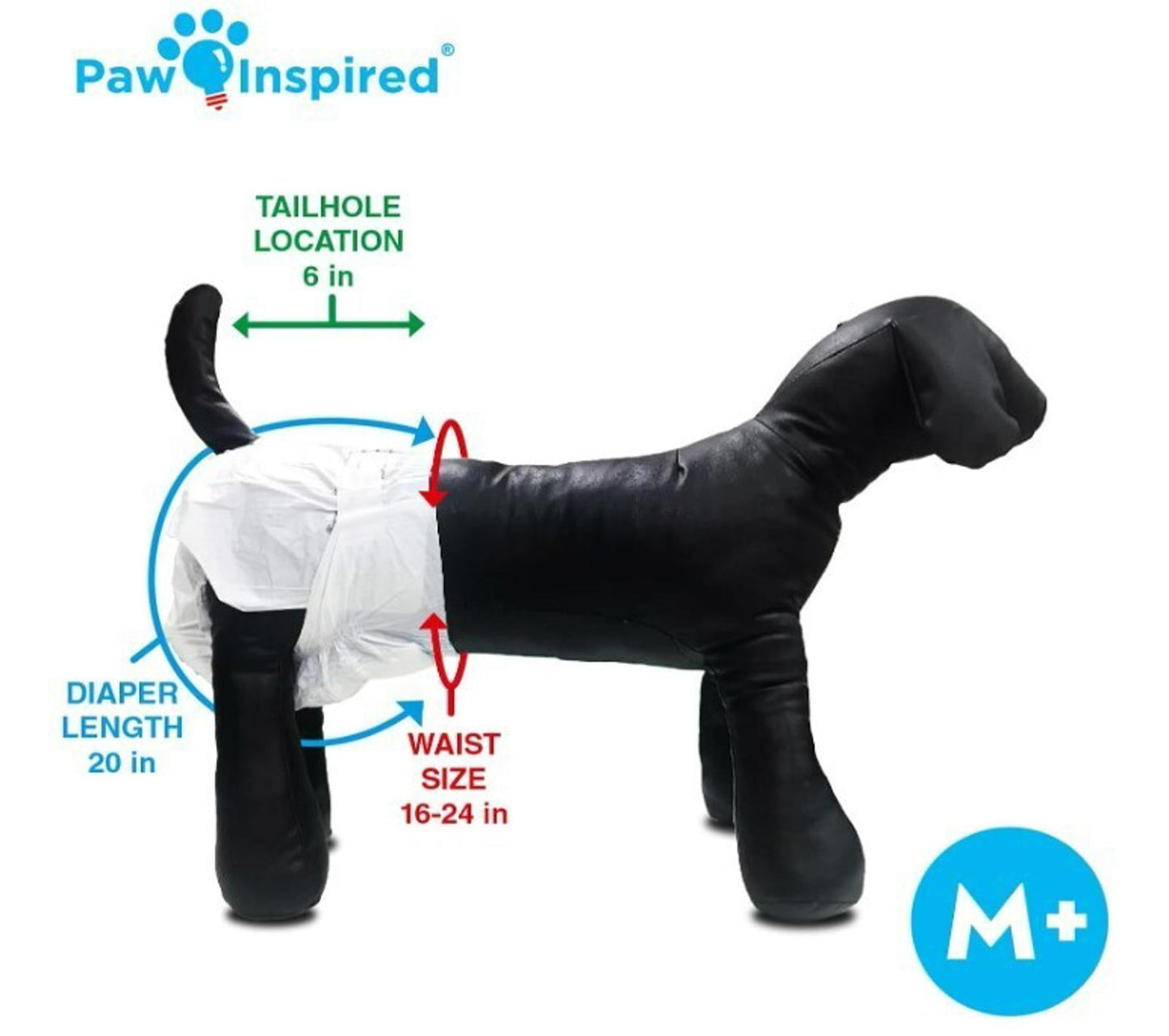Paw Inspired Dog Diapers Female Disposable Diapers, Dogs Puppy in Heat Medium