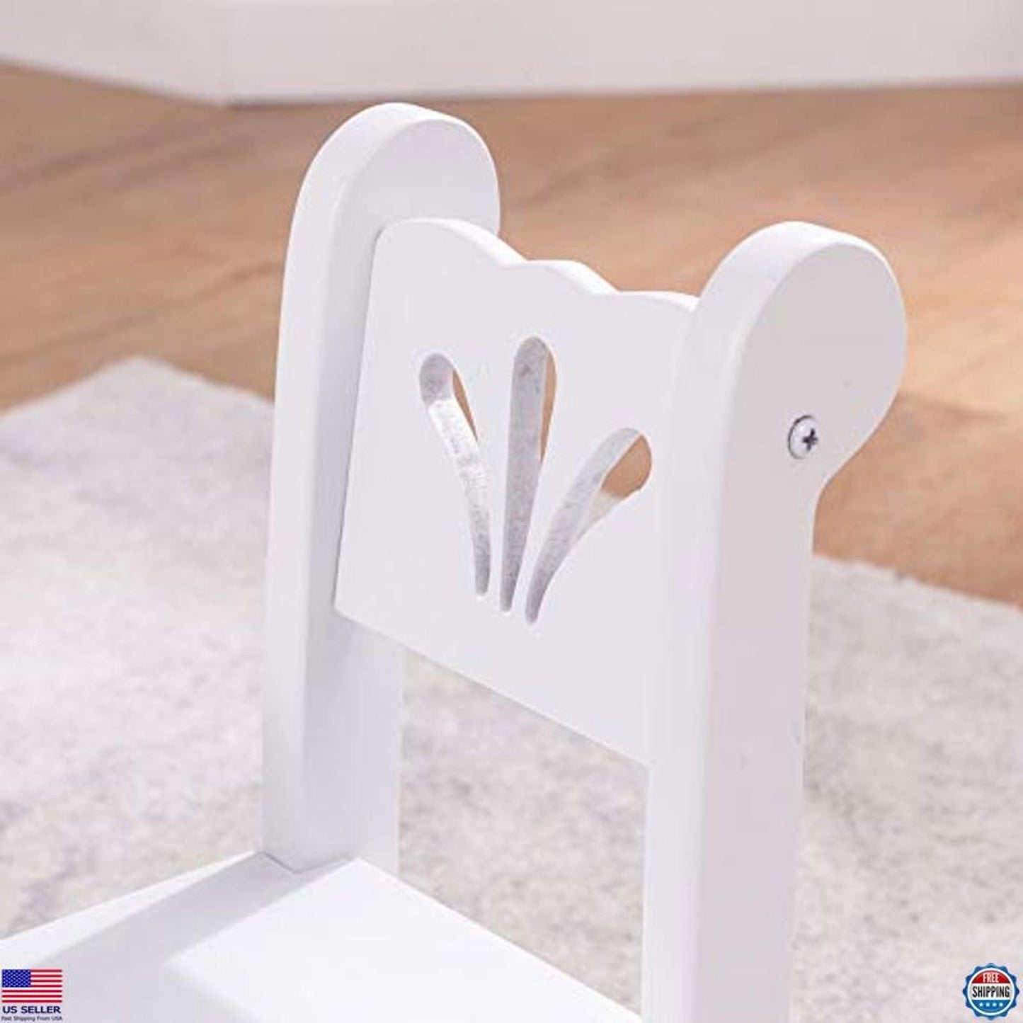 Lil' Doll Table & Chair Set, Queen-Anne Style for 18-Inch Dolls, White