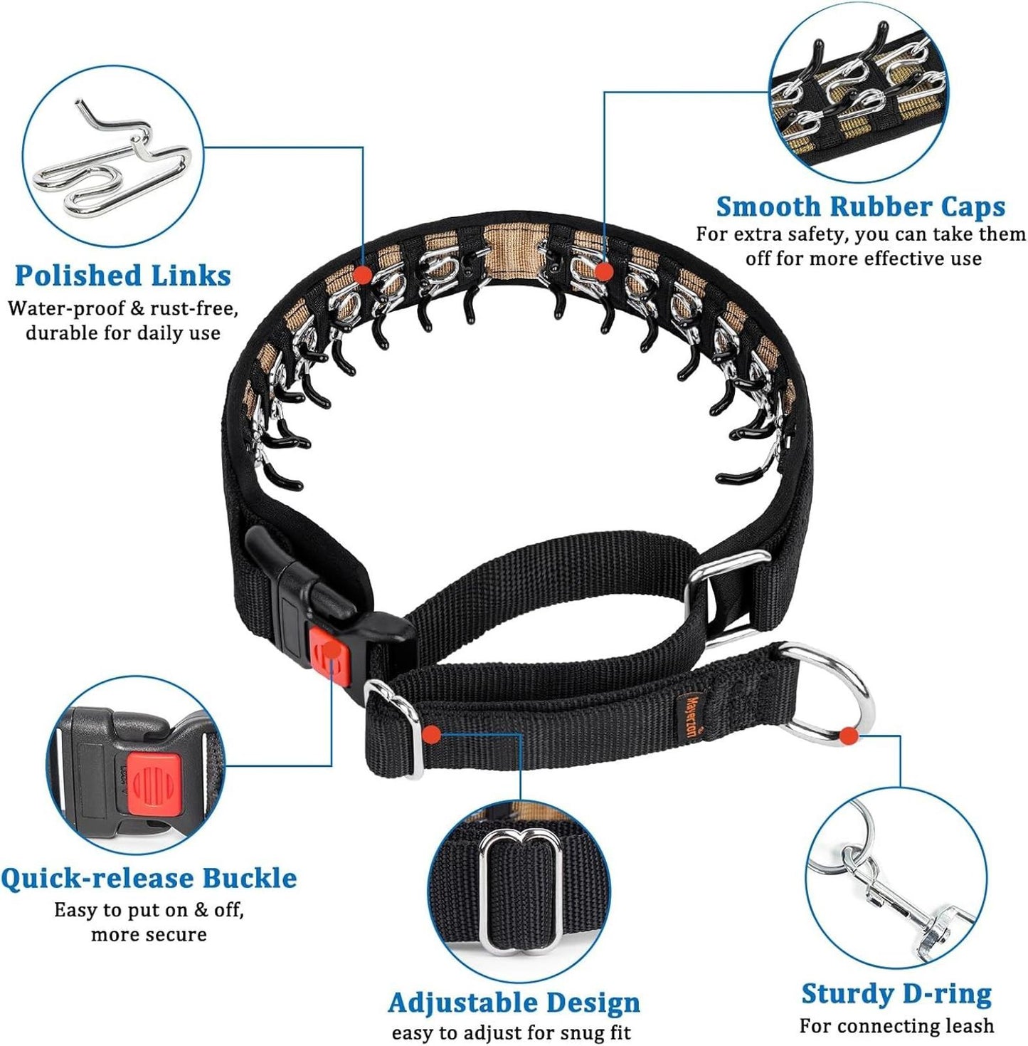 Leather Studded  Martingale Training Collar  Large Dogs