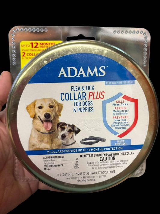 Adams Flea & Tick Collar Plus Dogs & Puppies (2) 12 Mth Protection