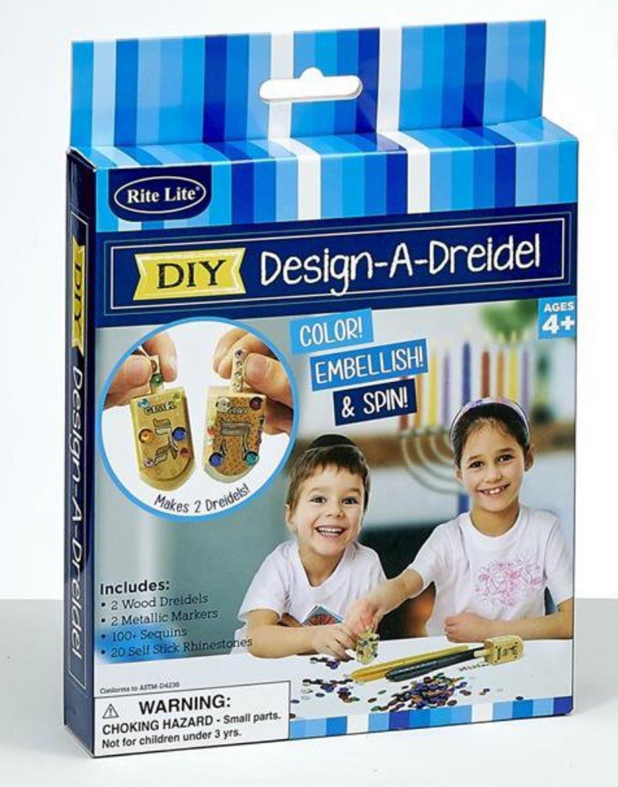 Rite Lite DIY Design-A-Dreidel Color, Embellish & Spin