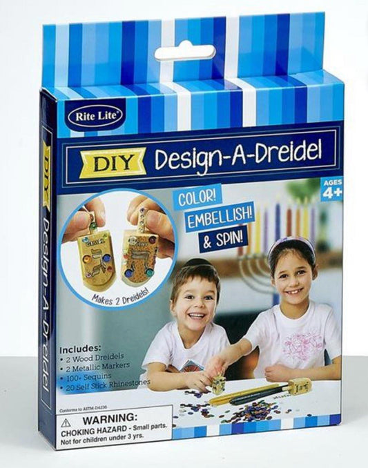 Rite Lite DIY Design-A-Dreidel Color, Embellish & Spin