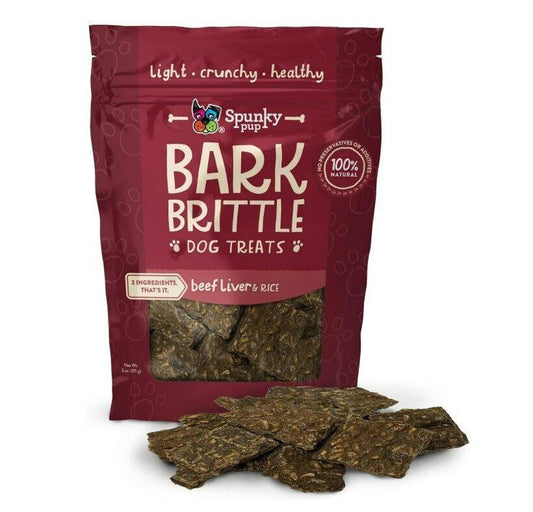 Spunky pup Beef Liver Bark Brittle | Crispy, Limited Ingredient Dog Treats | No