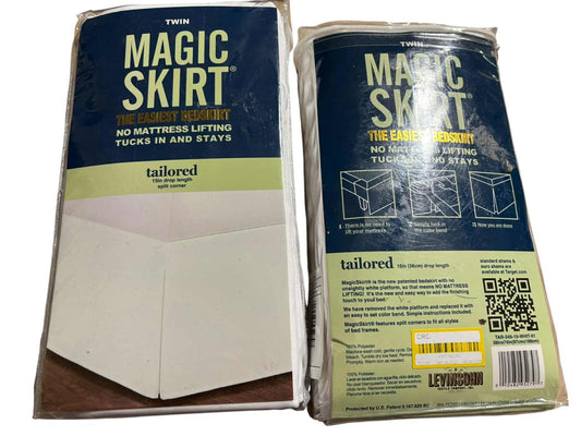 Magic Skirt Tailored Bedskirt Twin Classic 14” drop bed skirt wrap around