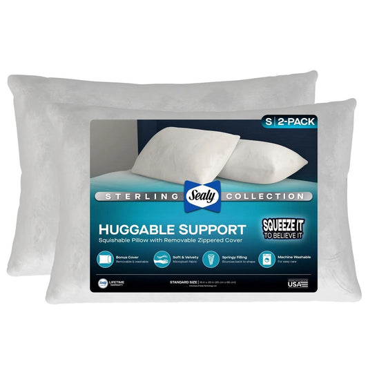 Sealy Sterling Huggable Pillow Standard, 2 Pack