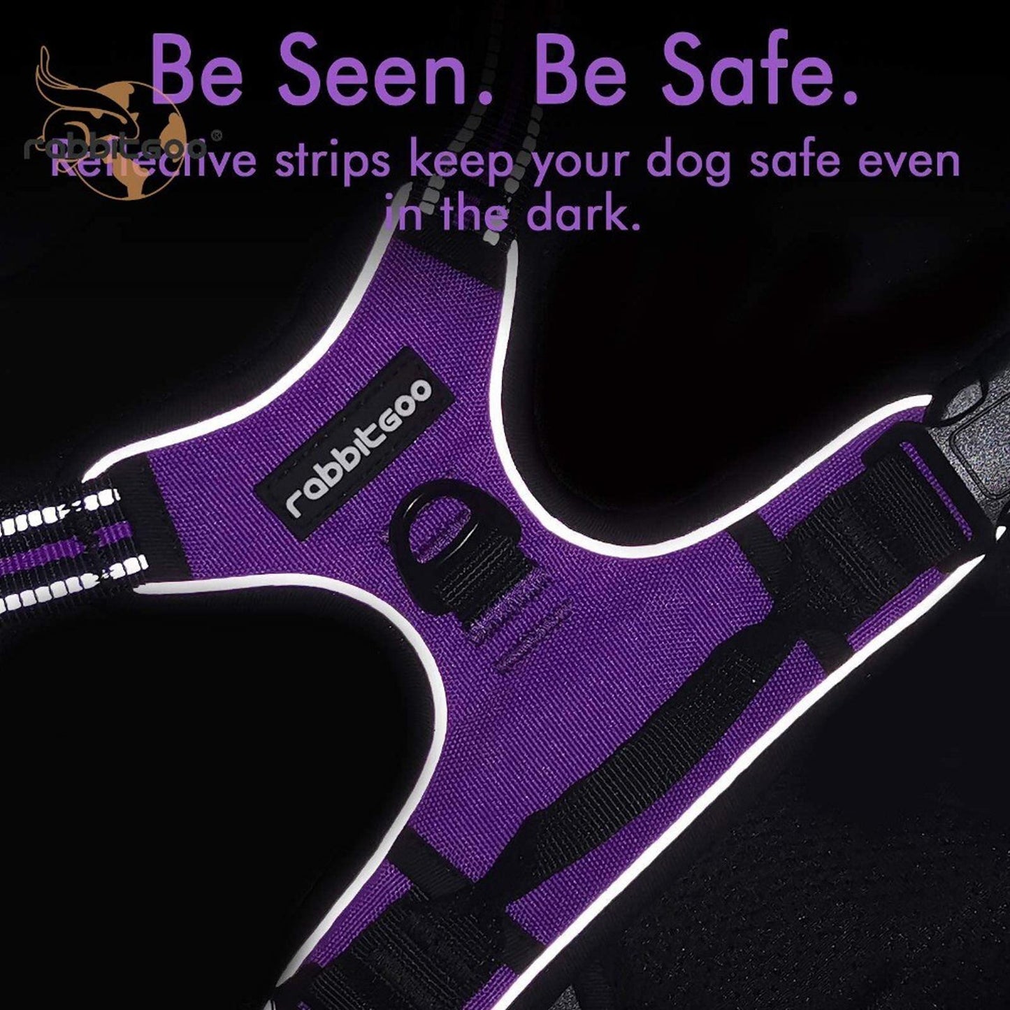 SMALL No Pull Dog Harness Adjustable Padded Vest Reflective Purple