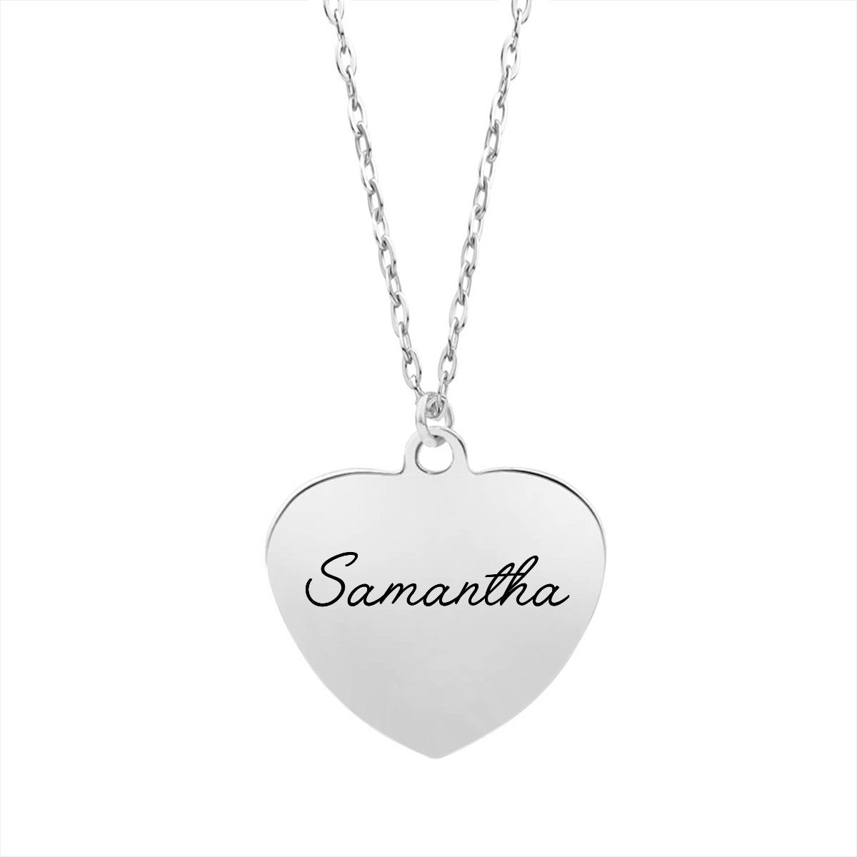 Personalized Name Heart Necklace - Stainless Steel - Gold or Silver Color - Add your name