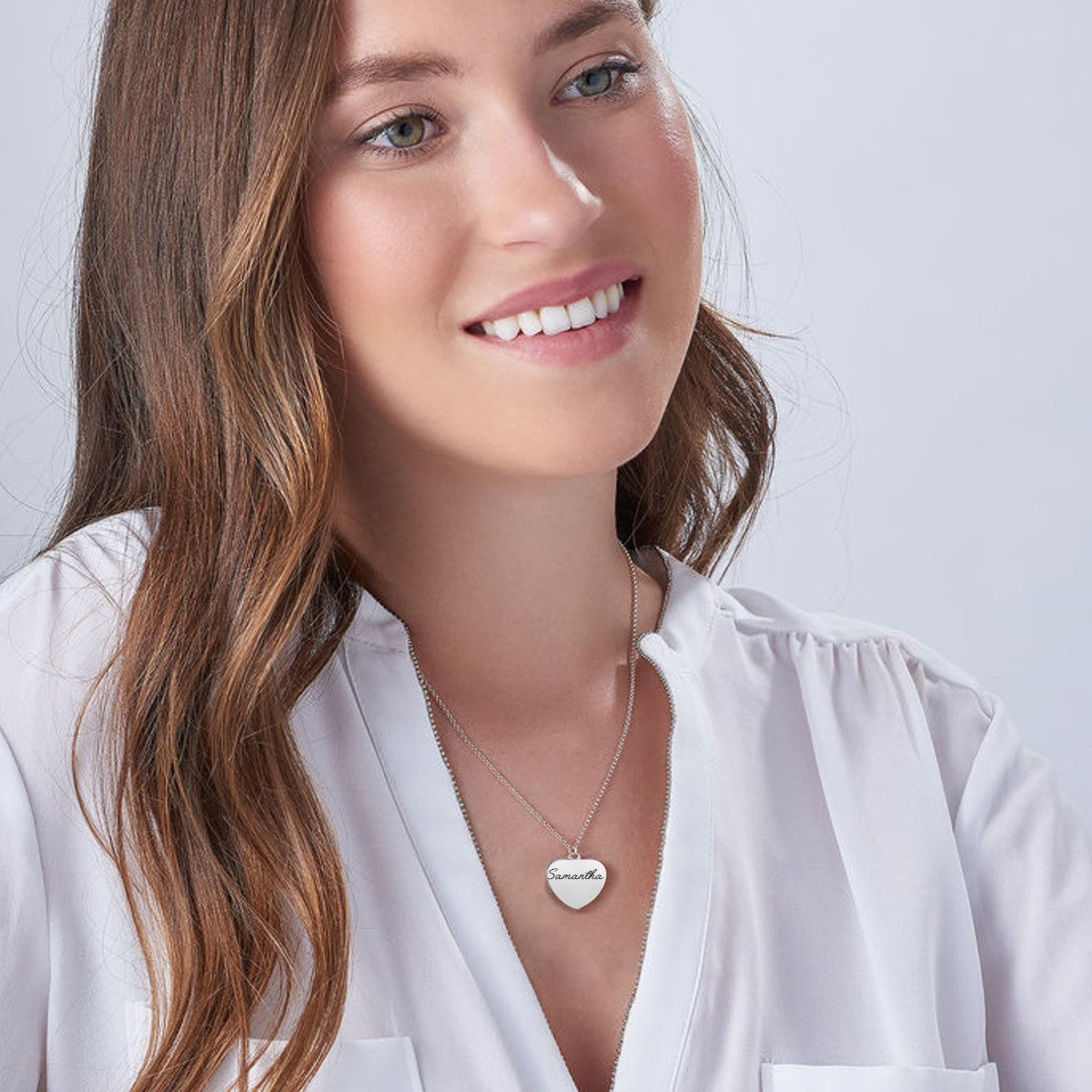 Personalized Name Heart Necklace - Stainless Steel - Gold or Silver Color - Add your name