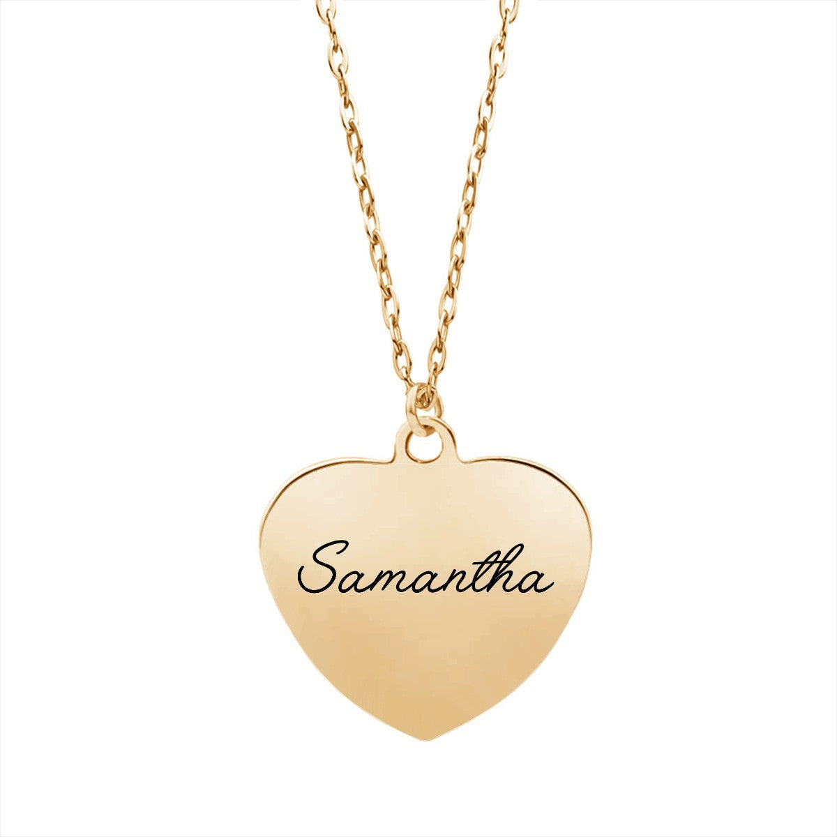 Personalized Name Heart Necklace - Stainless Steel - Gold or Silver Color - Add your name