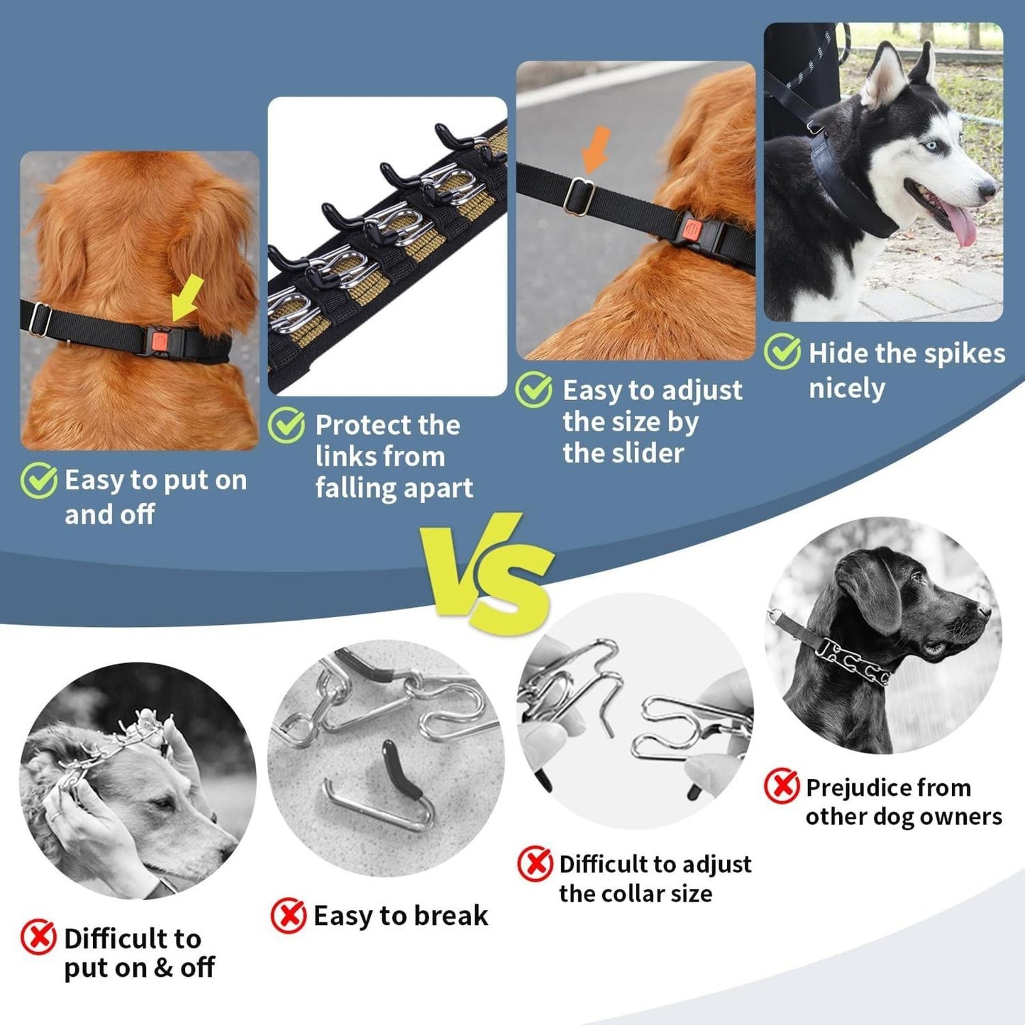 Leather Studded  Martingale Training Collar  Large Dogs