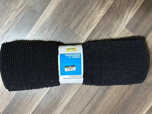 Everyday Chenille Bath Runner - Black- 20 x 58 Room Essentials  New