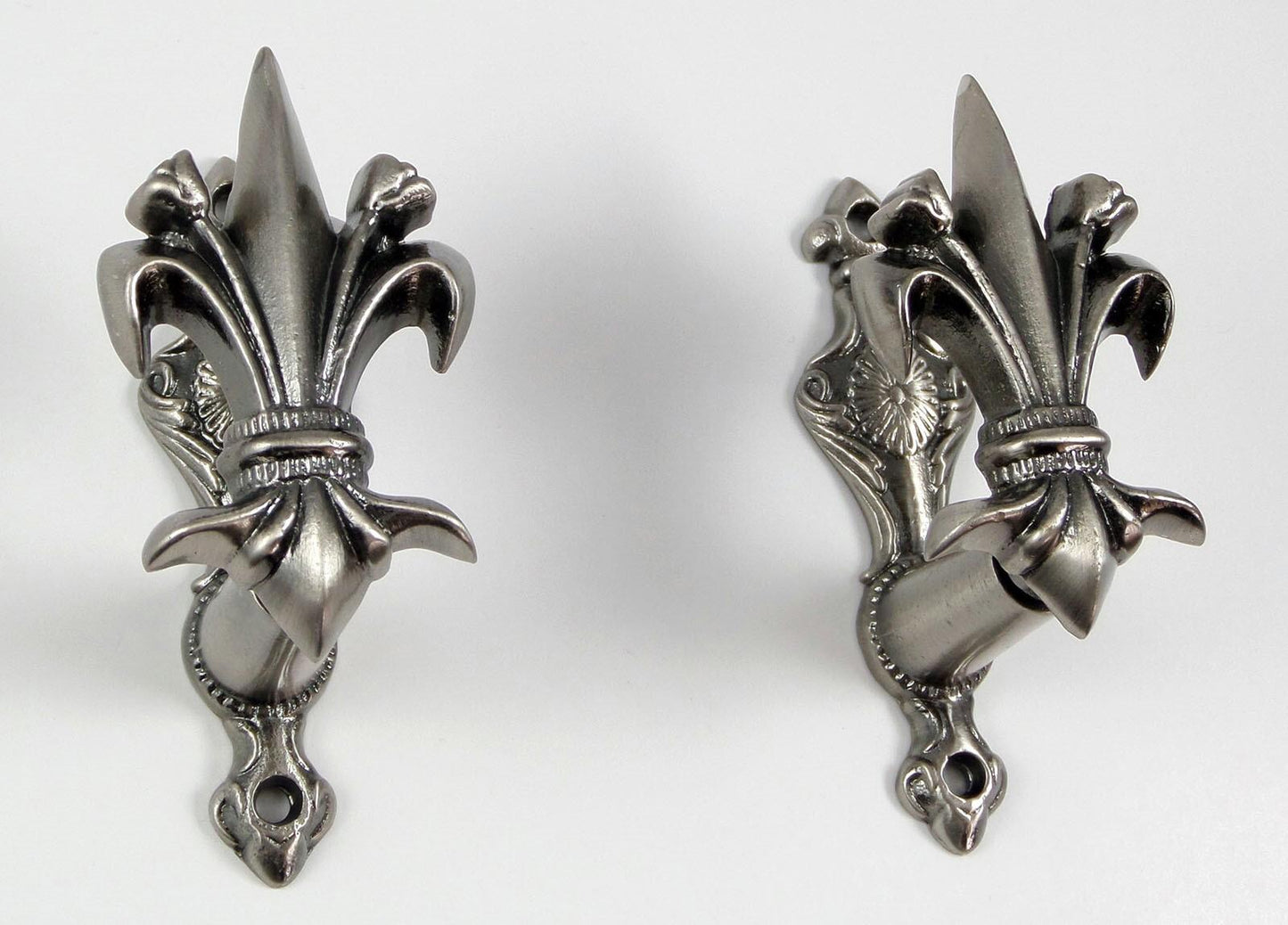 Hanger Set Fleur De Lis Pewter Wall Mount Hooks Sword etc Holder
