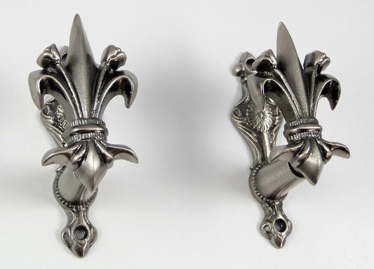 Hanger Set Fleur De Lis Pewter Wall Mount Hooks Sword etc Holder