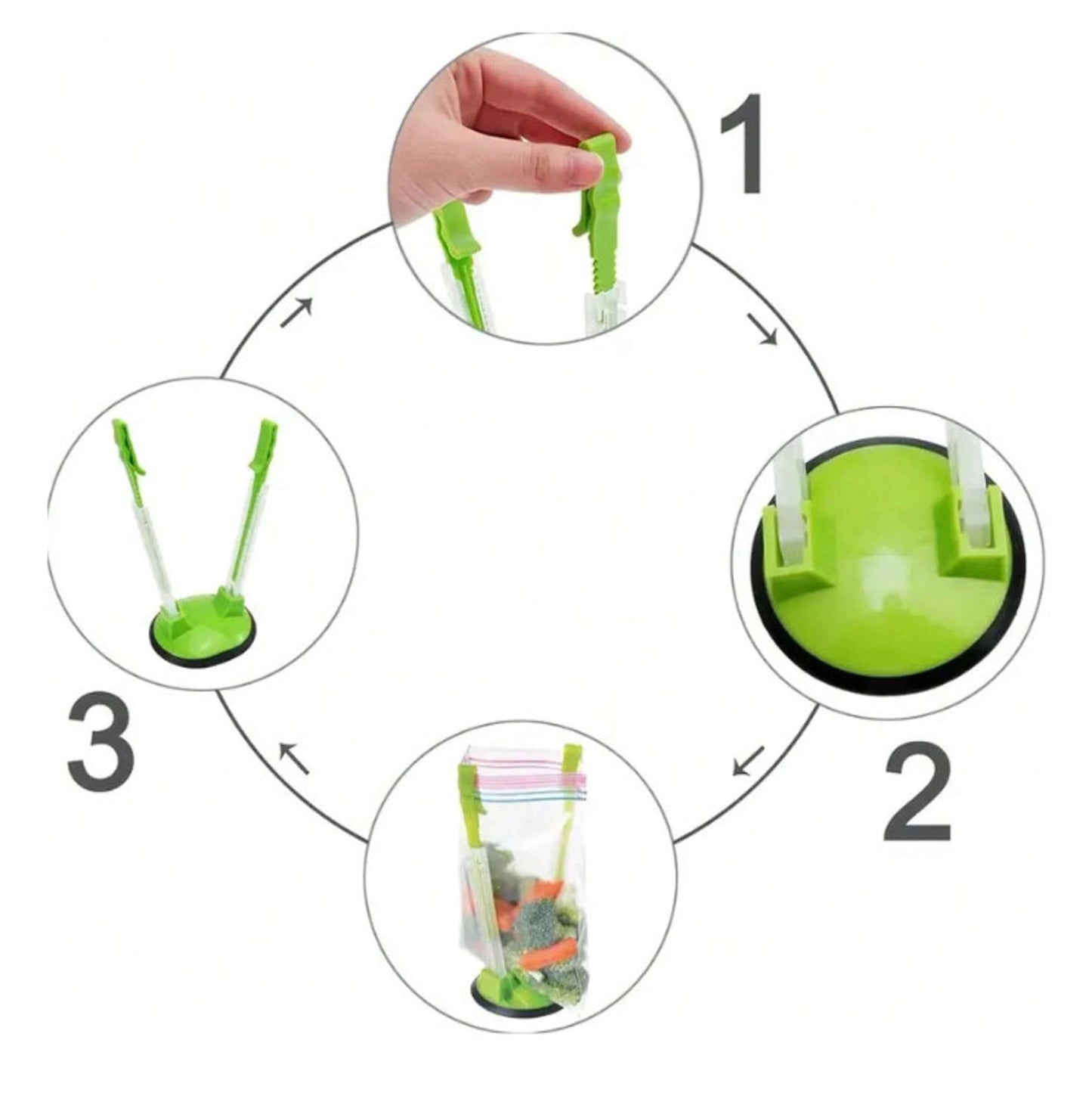 Adjustable Baggy Rack Stand - Hands-Free Plastic Bag Holder for Food Prep - NEW