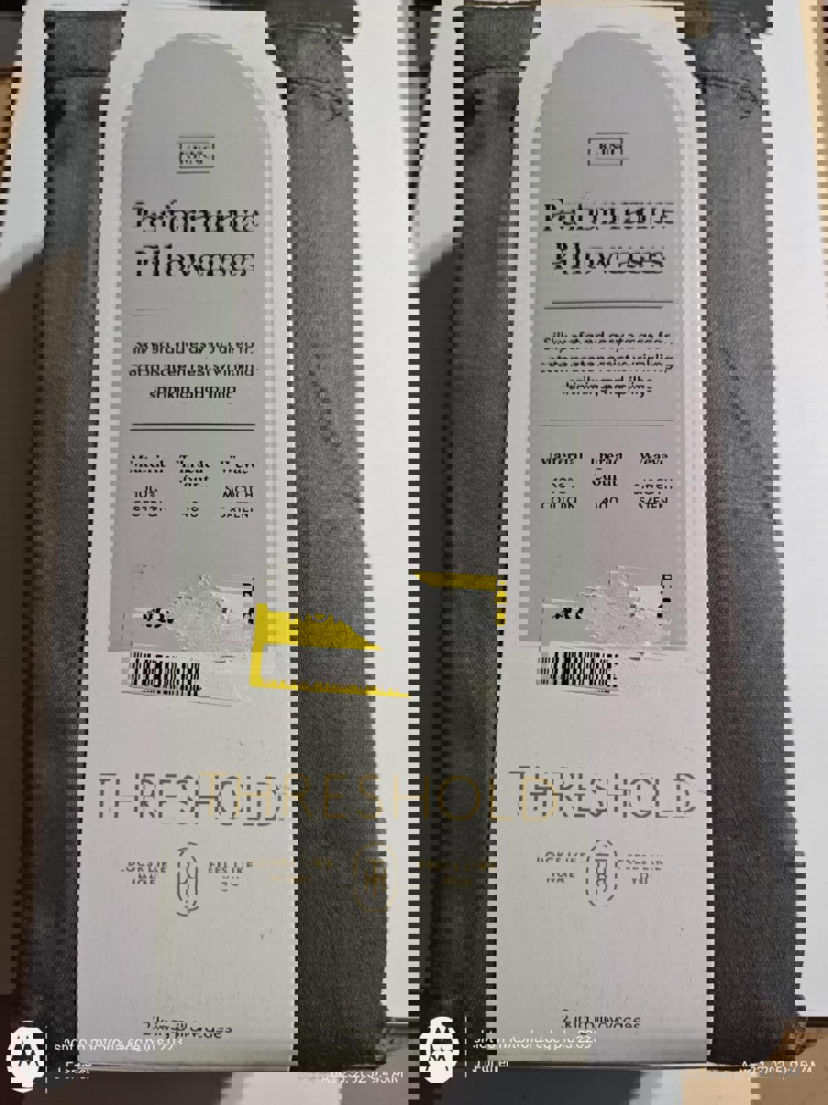 Threshold King 100% Cotton- Dark Grey Color -Pillowcase Set