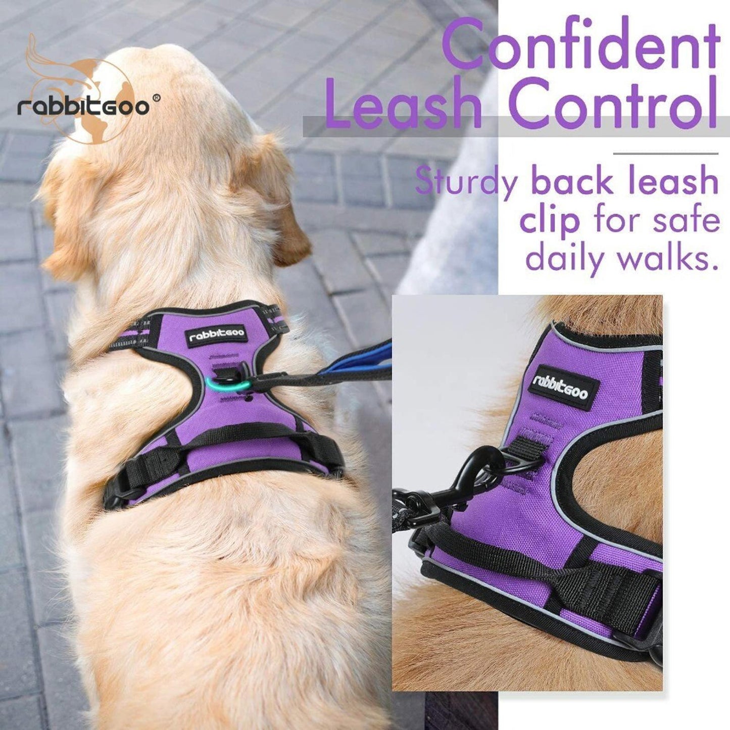 SMALL No Pull Dog Harness Adjustable Padded Vest Reflective Purple
