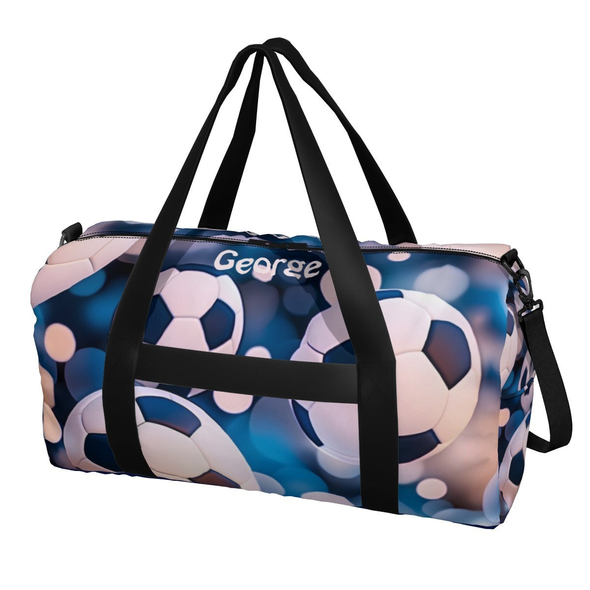 Personalized Blue Soccer Duffel Bag with Custom Name – Football Gym, Tournament & Travel Bag