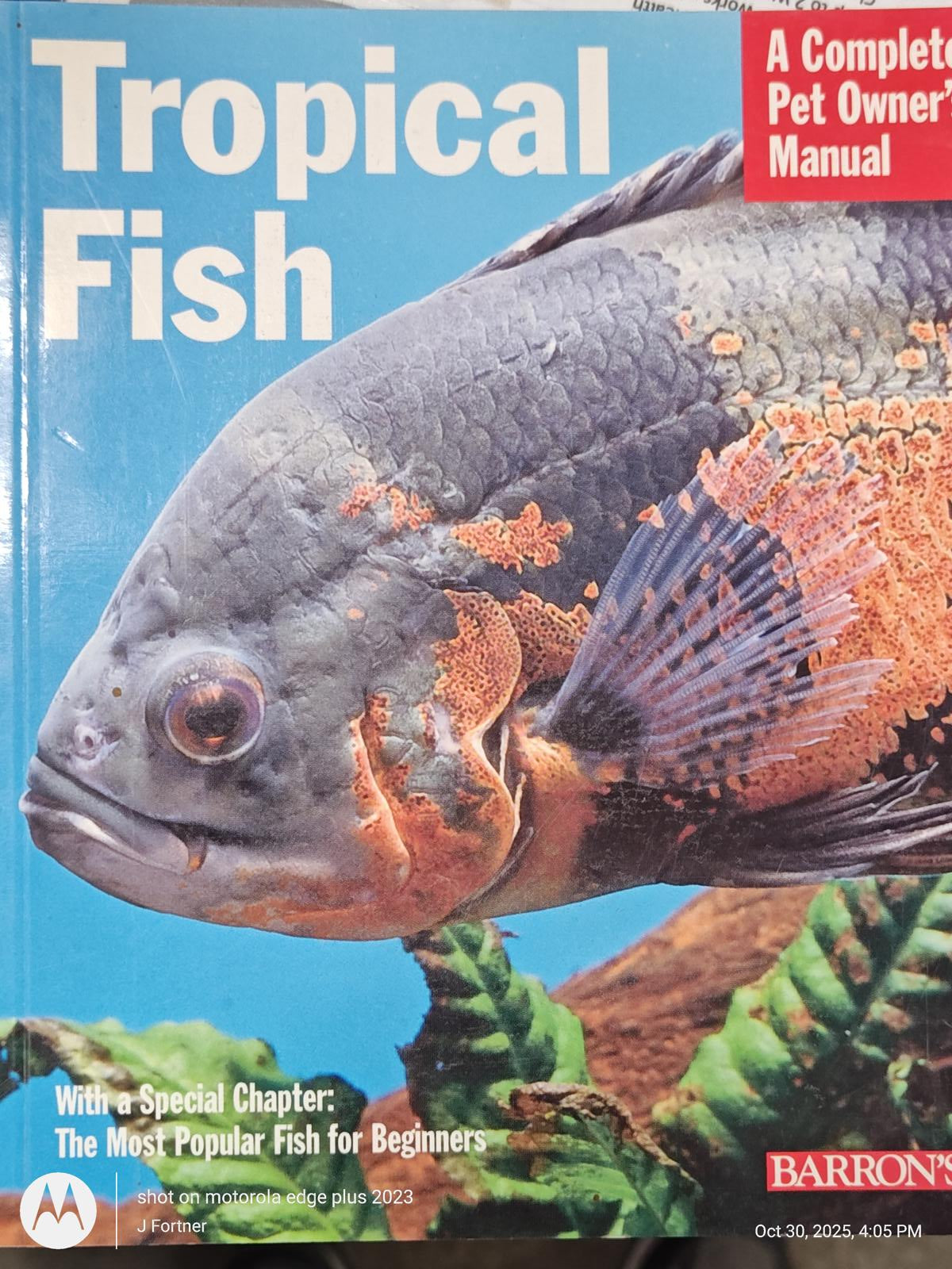 Tropical Fish: A Complete Pet Owners Manual By George Zurlo, Barrons SC VG