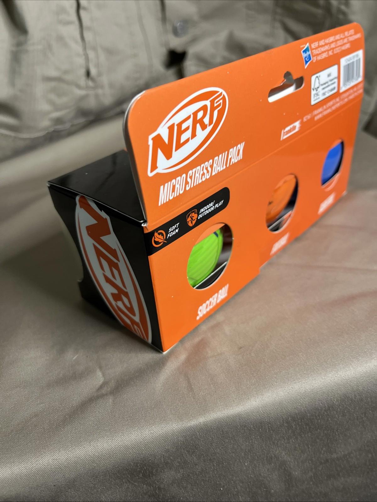 Nerf Micro Stress Ball Pack Soft Foam Indoor Outdoor Play  3 And Up