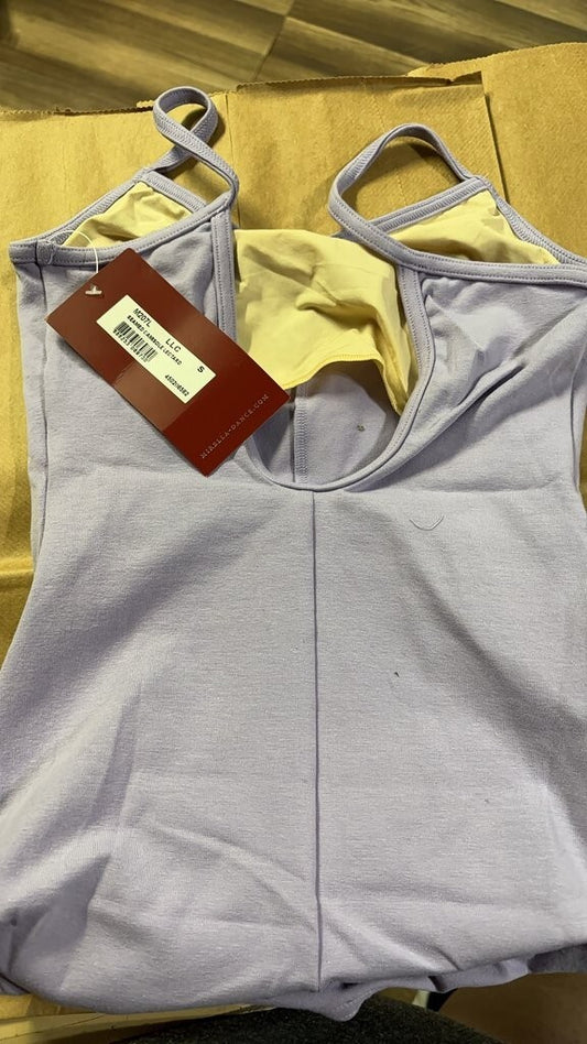Mirella Lavender Camisole Leotard with Shelf Lining - Size Small, New with Tags