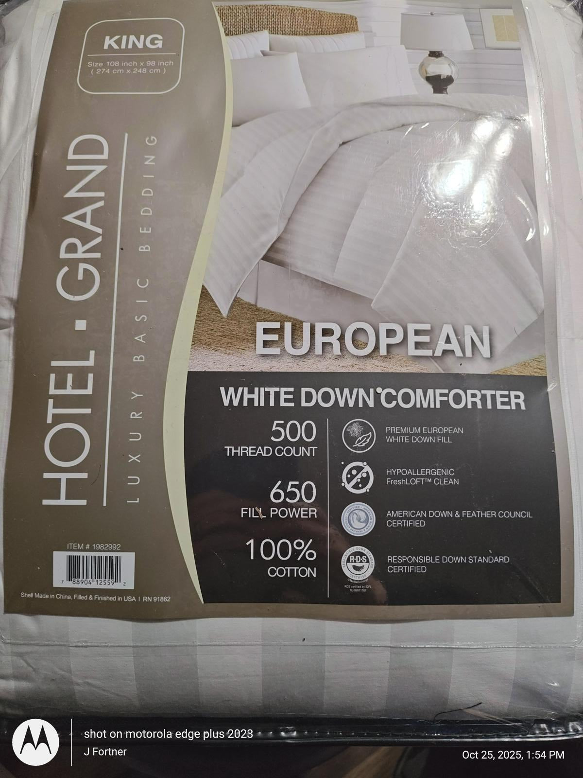 Hotel Grand Luxury Basic Goose Down  King White Down  Comforter New