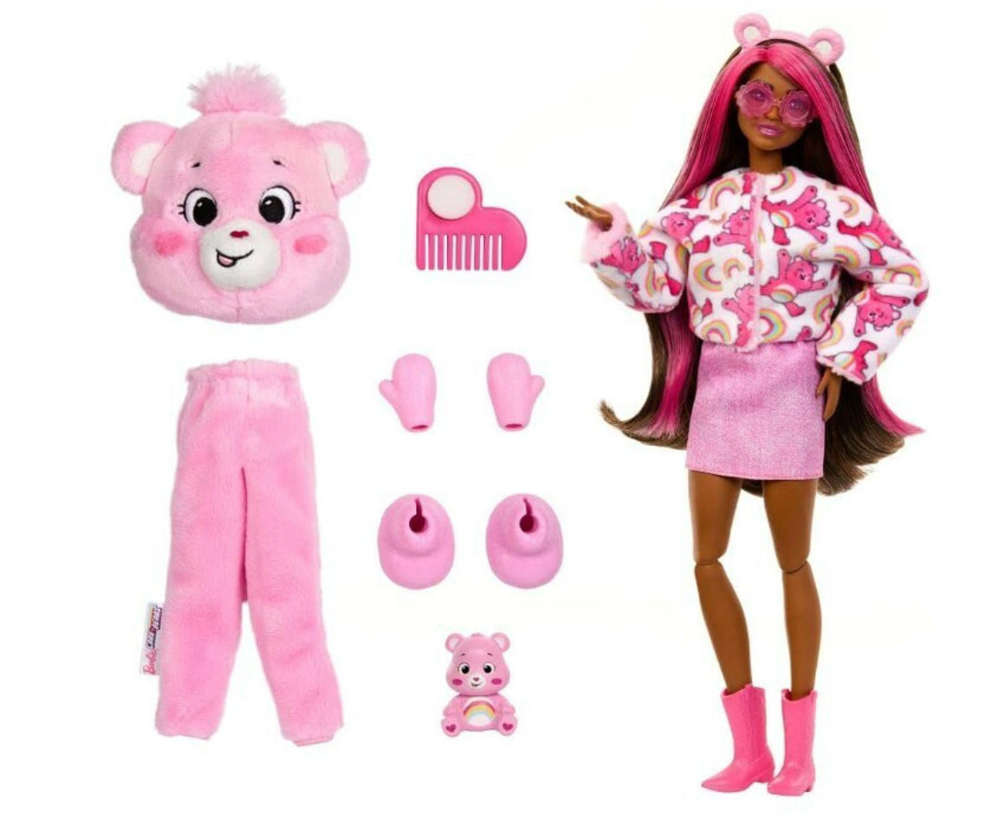 Barbie Cutie Reveal Doll Care Bears Cheer Bear Costume 10 Surprises New