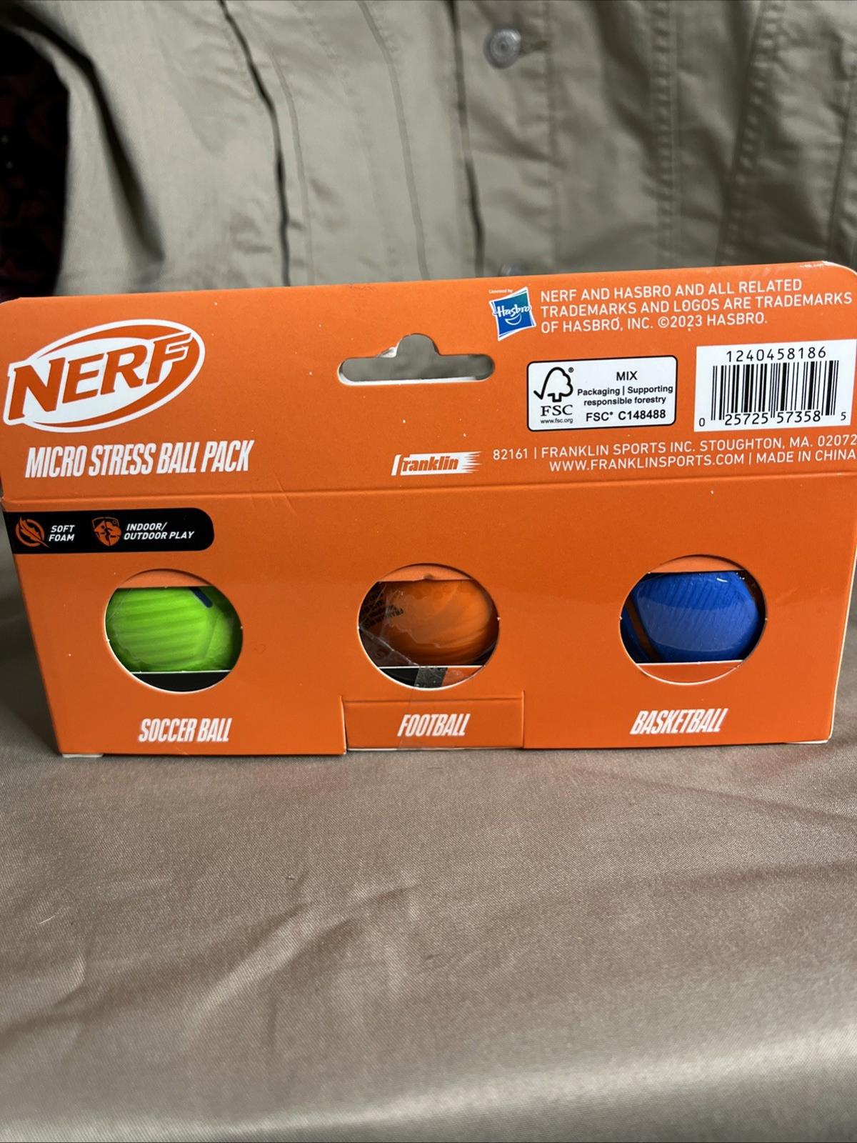 Nerf Micro Stress Ball Pack Soft Foam Indoor Outdoor Play  3 And Up