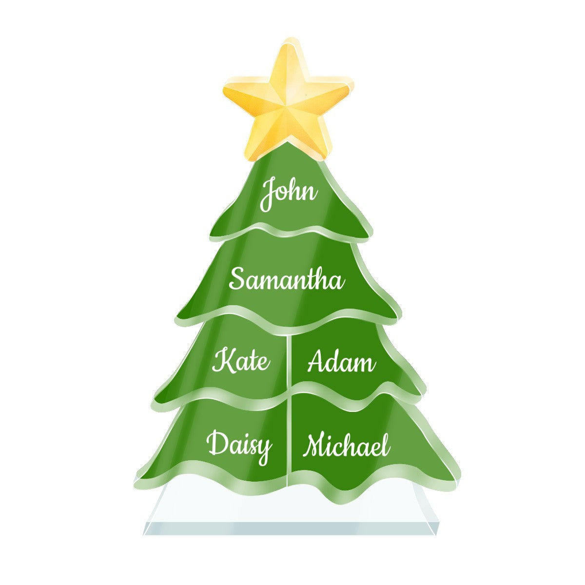 Personalized Christmas Tree Photo Plaque | Six Names