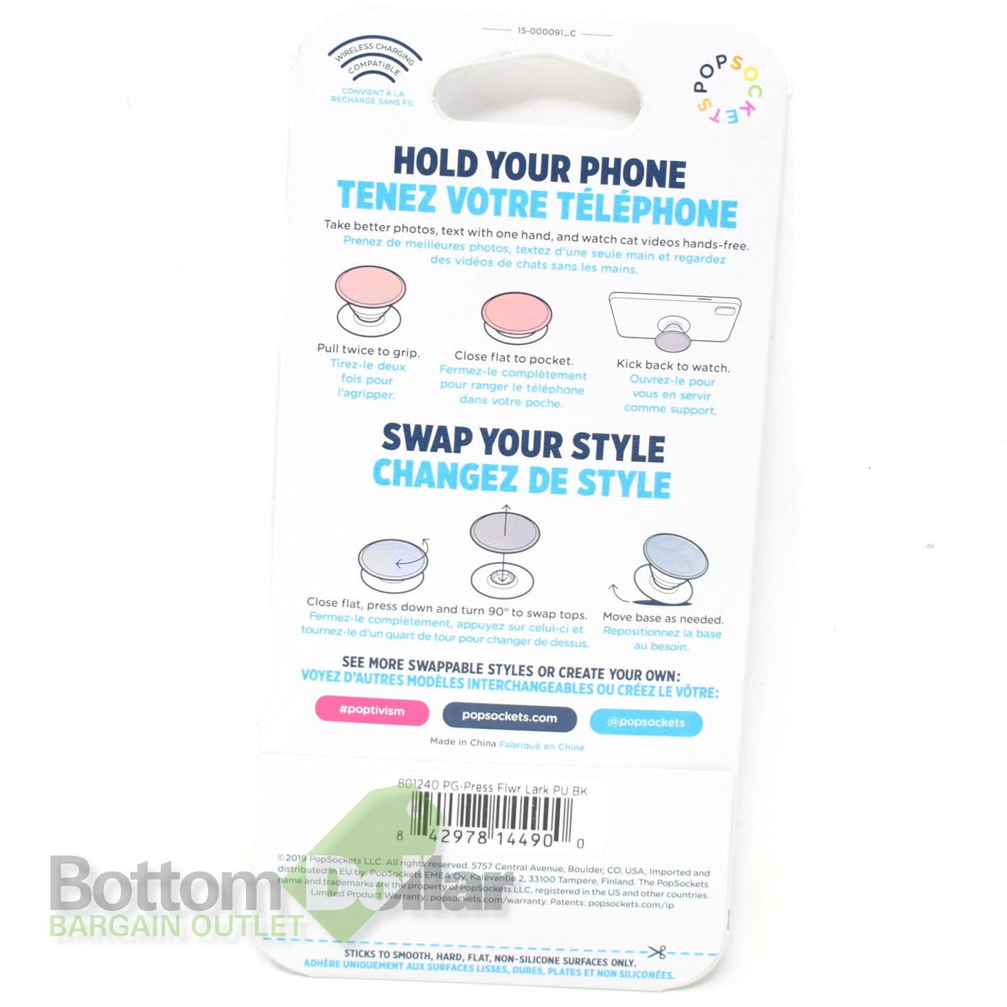 PopGrip Phone Grip & Stand Pressed Flower Larkspur Purple