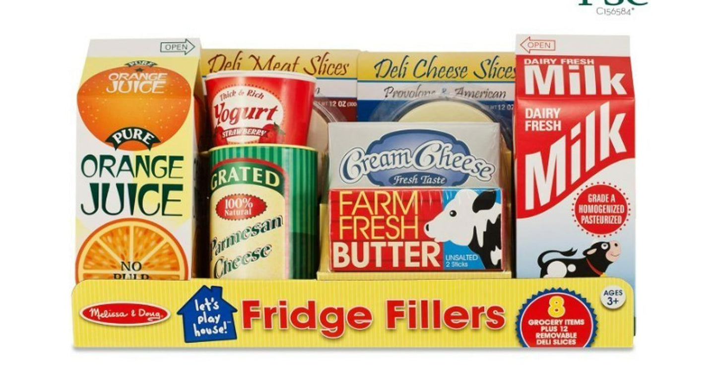 Fridge Fillers Grocery Play Food Cartons (8 Pieces) Toy Groceries