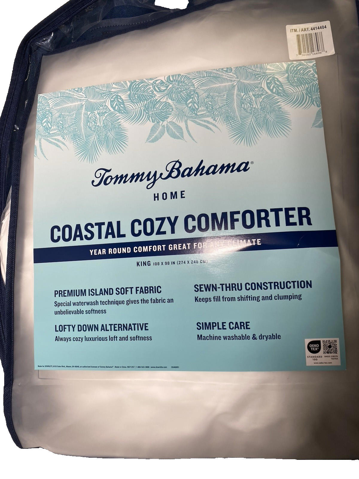 Tommy Bahama Home Coastal Cozy Comforter -White  KING SIZE NIB