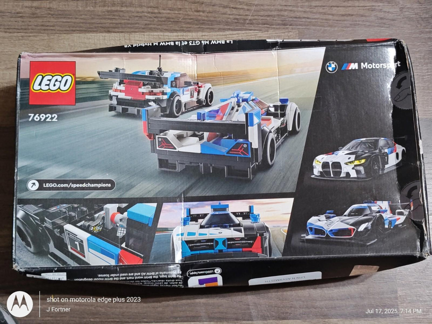 LEGO Speed Champions BMW M4 GT3 & BMW M Hybrid V8 Race Cars 76922