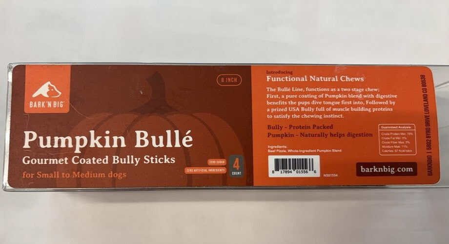 Barkin' Big Pumpkin Bullé Gourmet Coated Bully Sticks