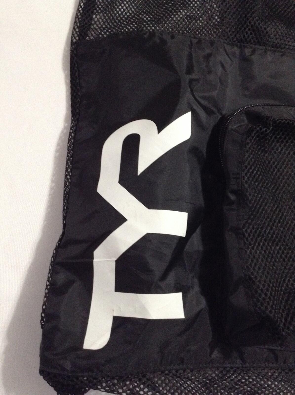 TYR Big Mesh Mummy Backpack Black Swim Bag Gym Drawstring