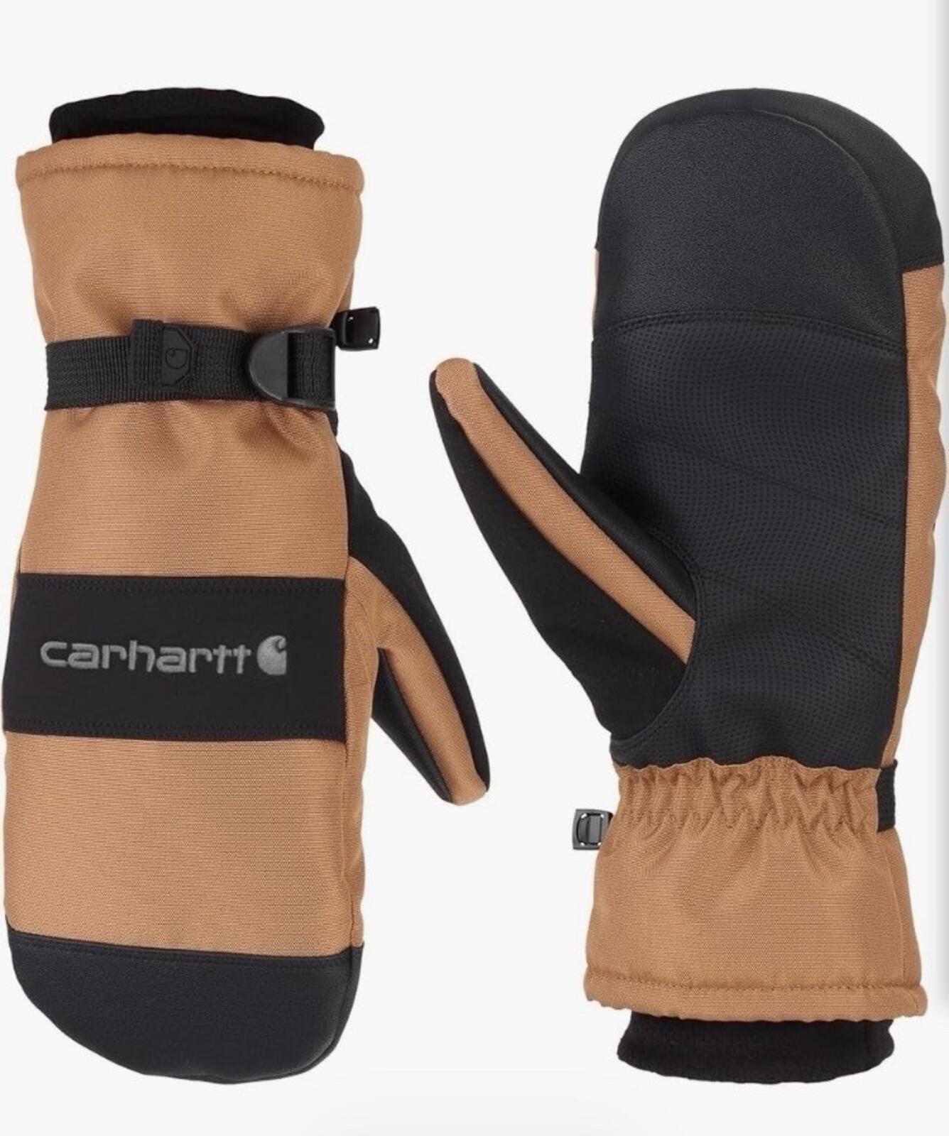 Carhartt Waterproof Insulated Mittens Brown Knit Cuff Fleece Lined Men's XXL