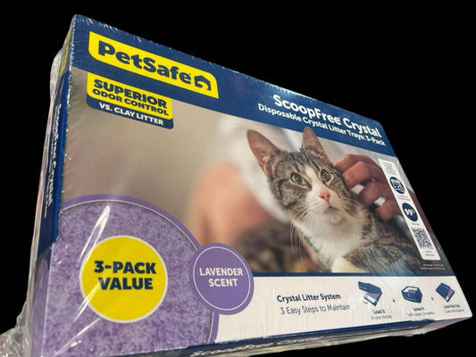 ScoopFree Complete Disposable Crystal Cat Litter Trays, 3-Pack, Lavender