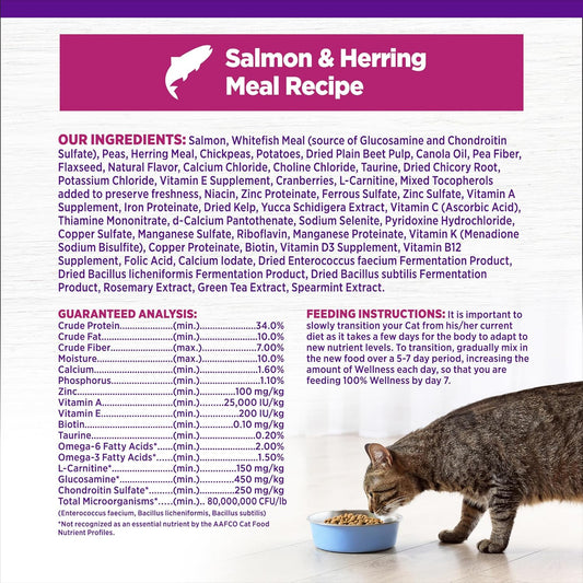 Wellness Complete Health Adult Grain Free Indoor Salmon and Herring Cat Food (5.5lb)