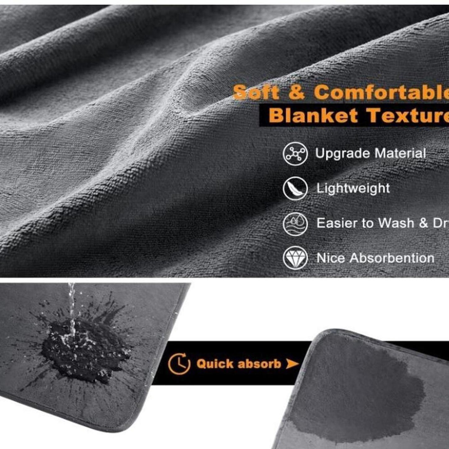 Washable Pee Pad for Dogs 48 X 36  IN 2PK GREY W/ BONES Reusable Dog Mat