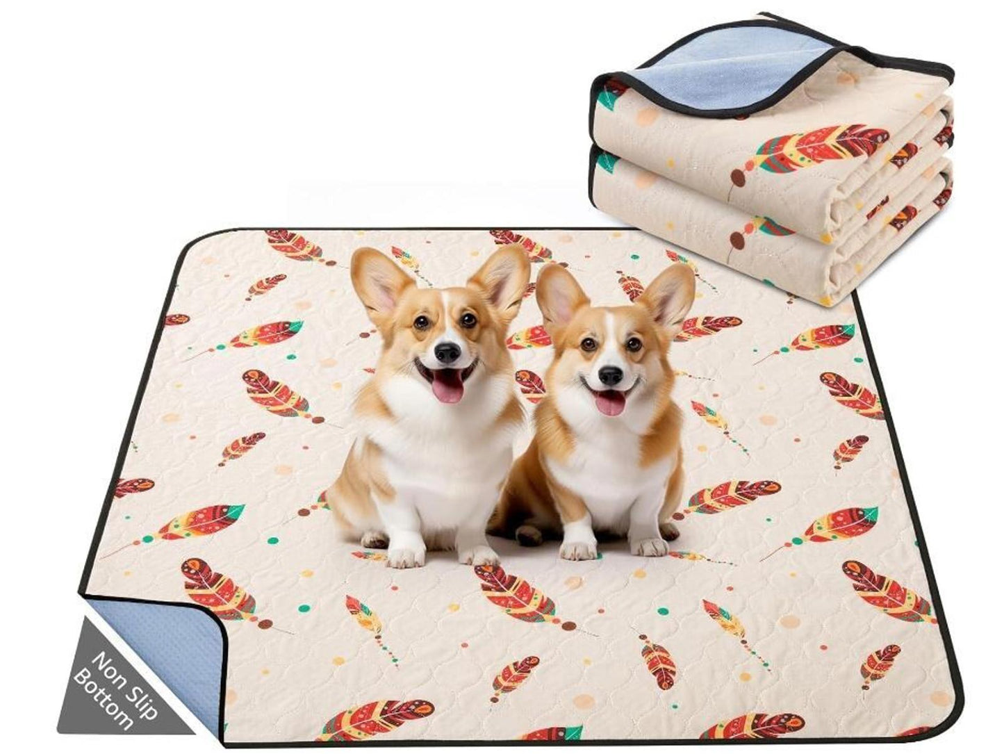 Dog Pee Pad 36" by 41"  Washable: Reusable Puppy Pad,  Waterproof 2 PK