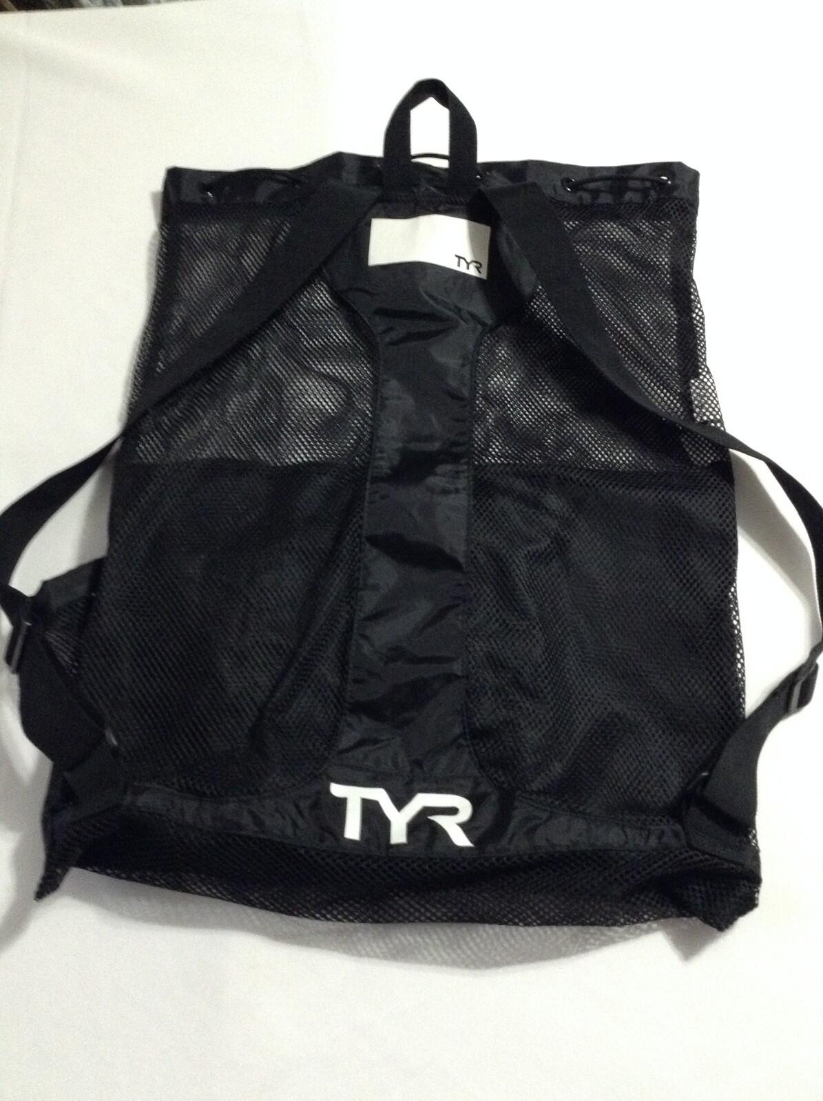 TYR Big Mesh Mummy Backpack Black Swim Bag Gym Drawstring