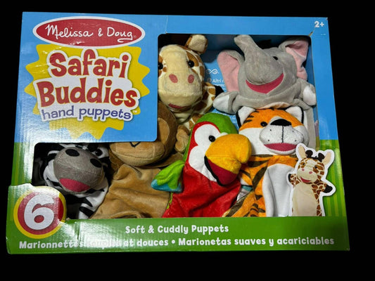 Melissa & Doug 9118 Safari Buddies Hand Puppets Puppet Set (6 Hand Puppets)