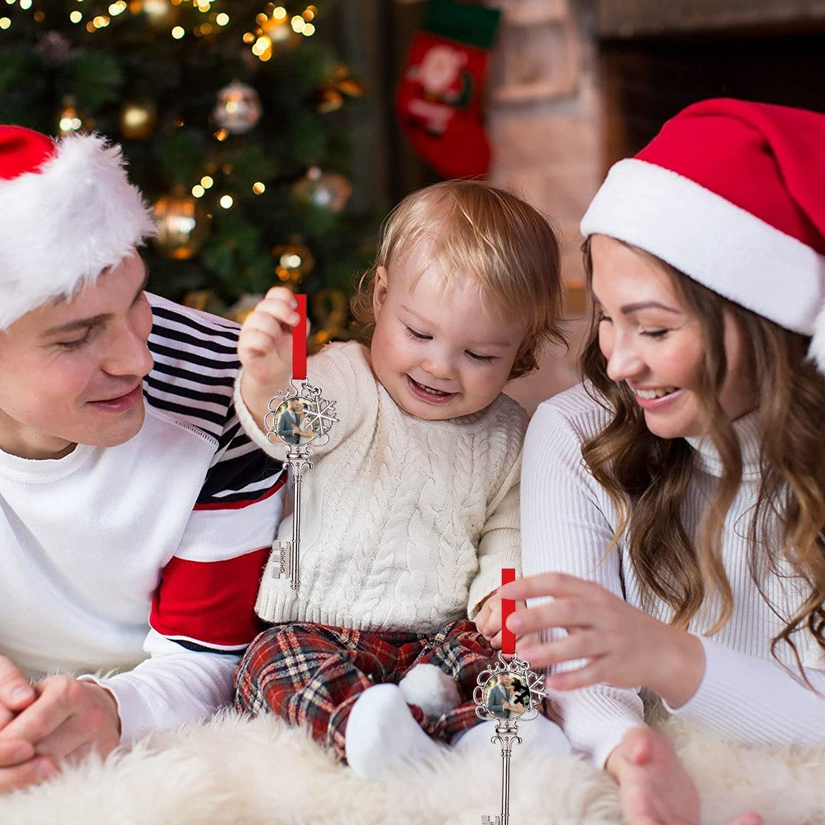 Personalized Photo Snowflake Key Christmas Ornament - Upload your Photo
