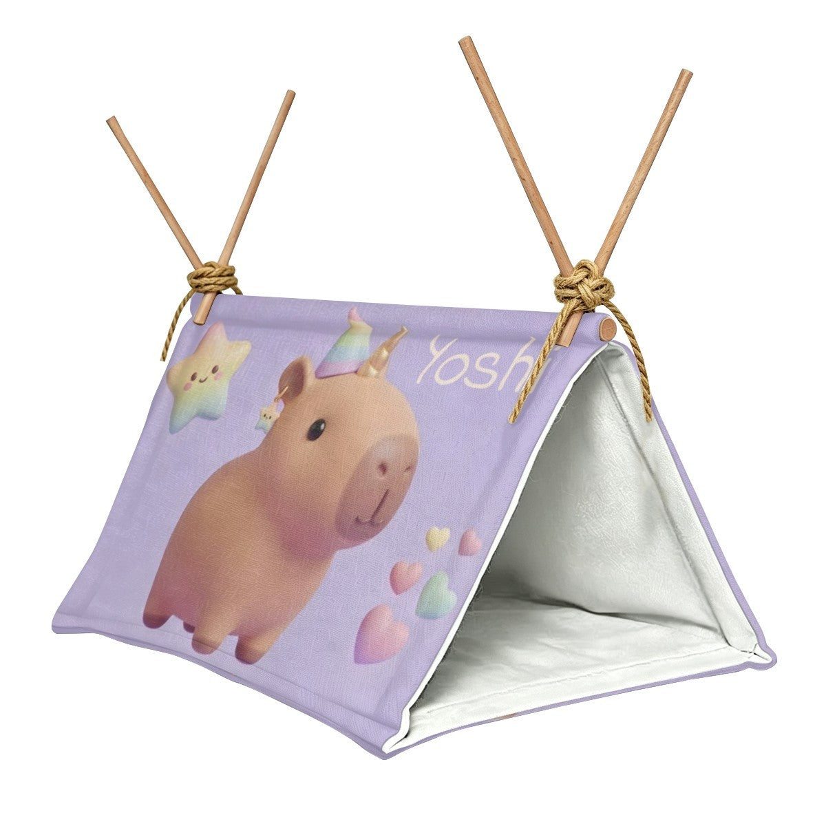 Personalized Capybara Pet Crawl House | Flax | Small Animals
