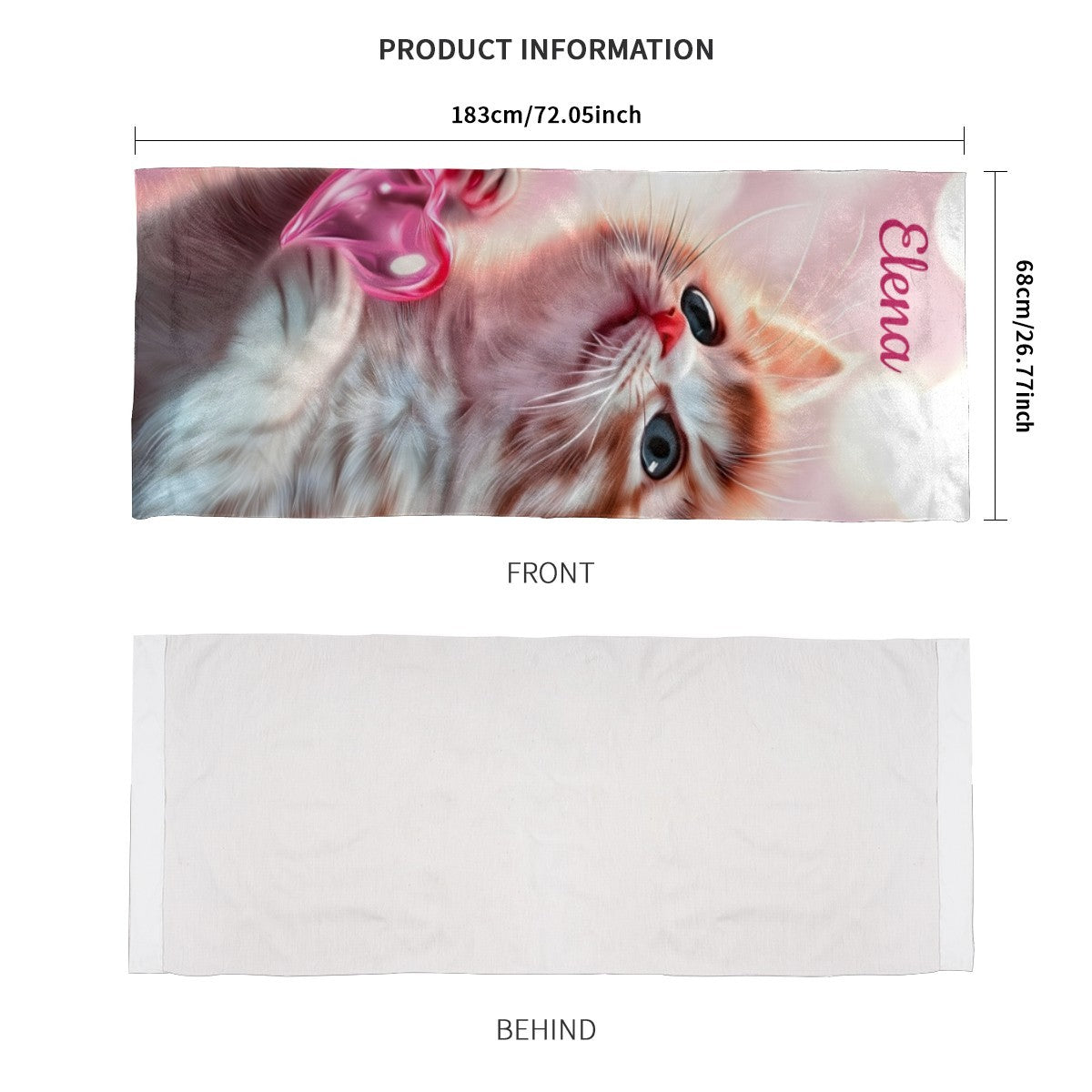 Personalized Cat Yoga & Pilates Mat with Custom Name