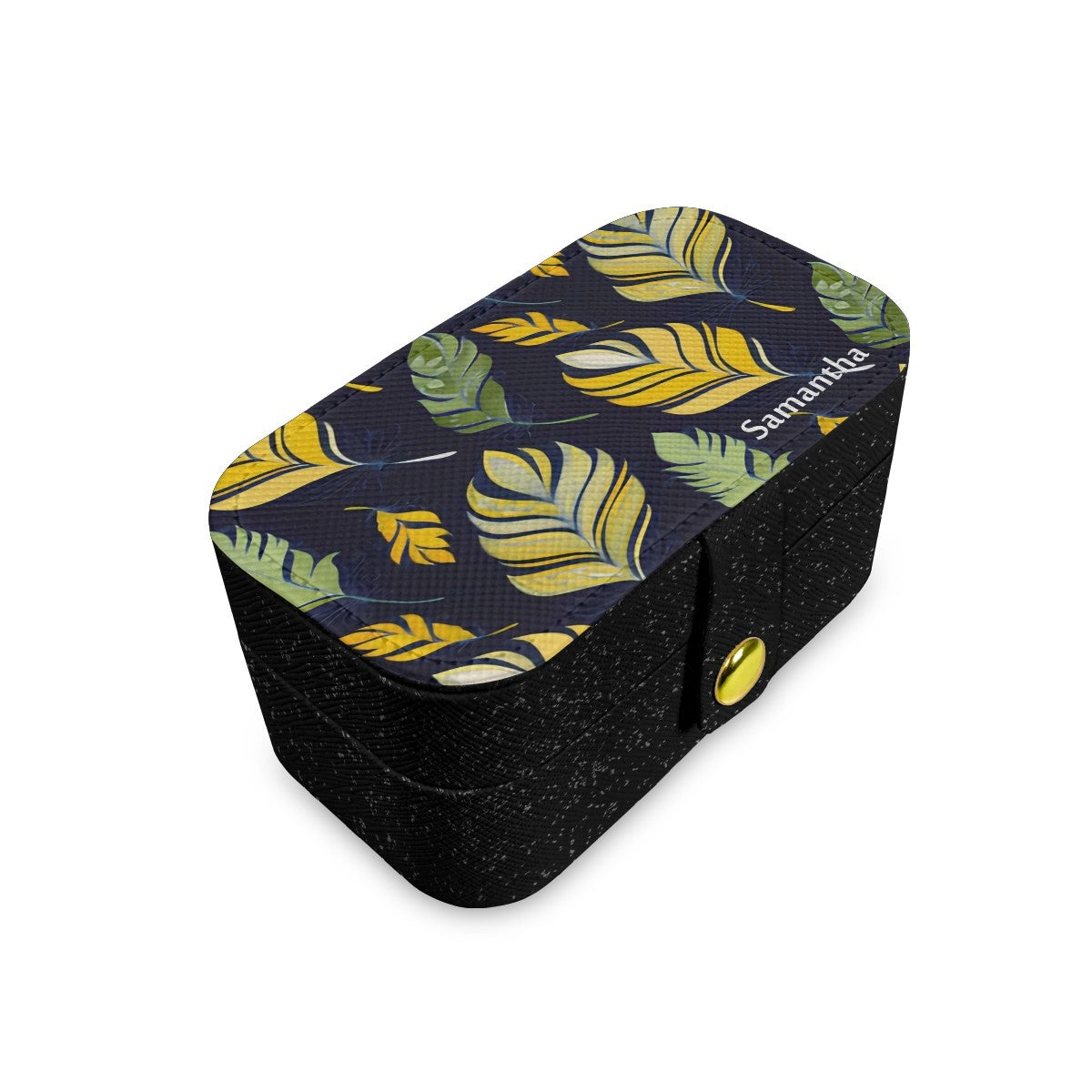Personalized Botanical Travel Jewelry Case | Custom Name Gift